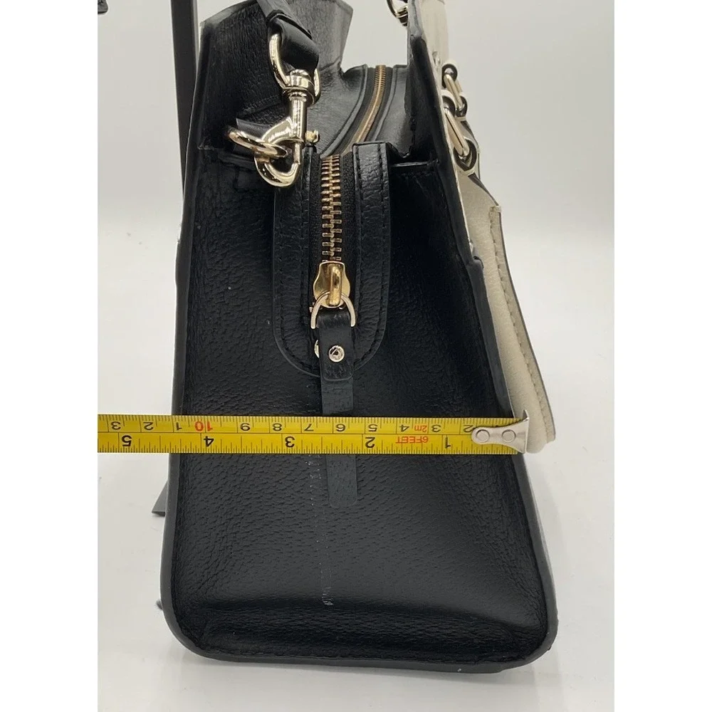 Kate Spade New York Grove Street Caley Leather Satchel, Black&White With Wallet